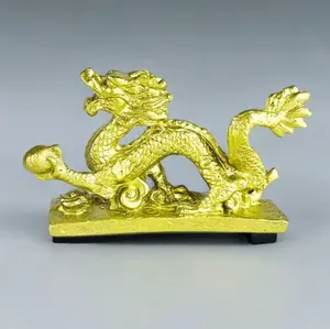 Pajangan Patung Naga Emas Feng Shui Pembawa Keberuntungan