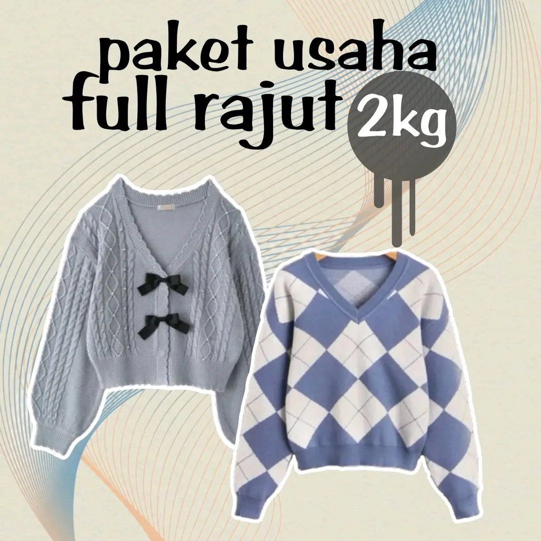 paket usaha full rajut 2 kg isi 6-10 pcs, rajut tebal, rajut tipis, rajut lengan panjang, rajut murah, baju atasan wanita, Knitwear, Sweater Cardigan, Outer, baju dewasa COD