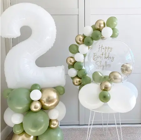 32 Inch White Number Balloon for Birthday Party Decorations Age Balloon