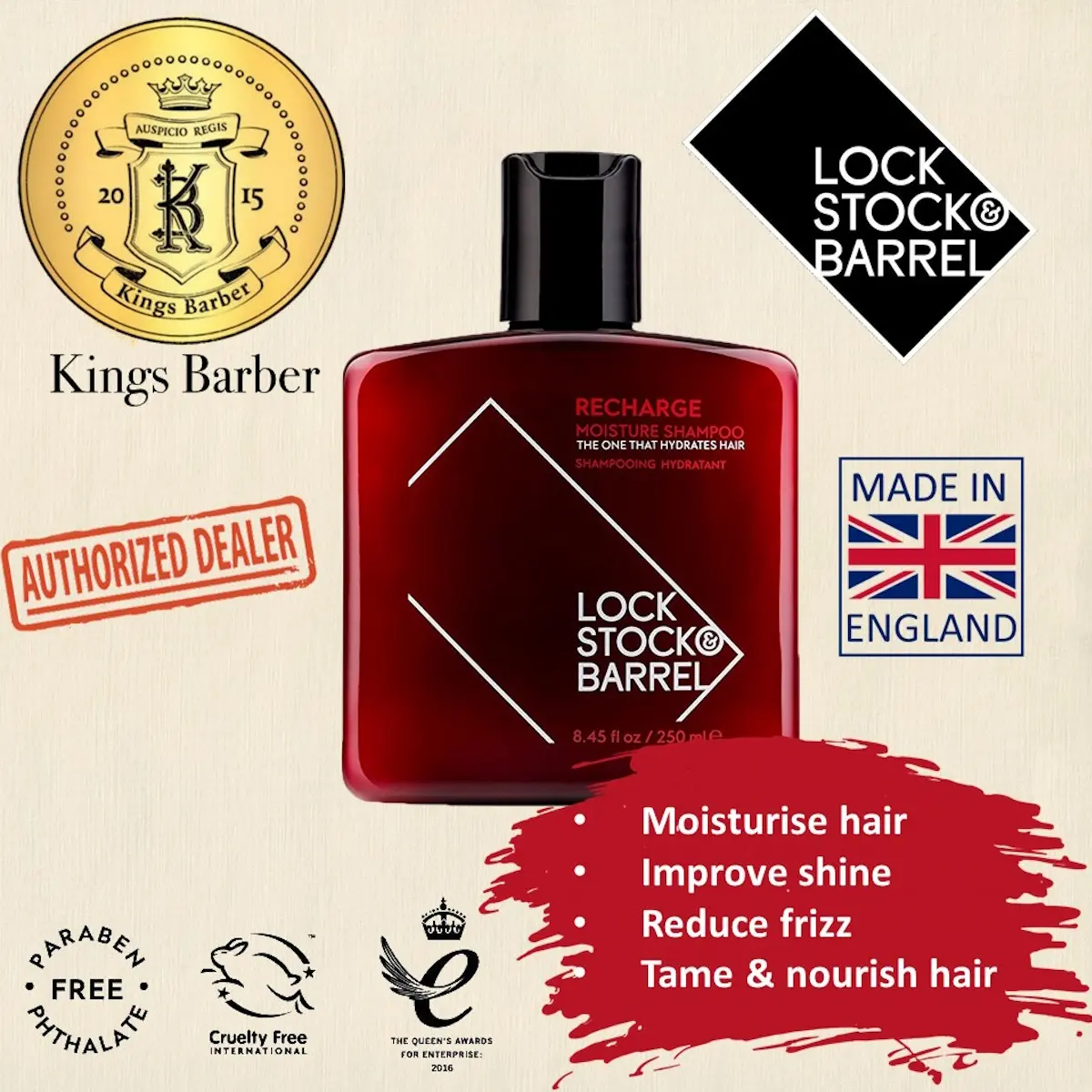 LOCK STOCK & BARREL, Recharge Moisture Shampoo - 250ml