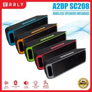 Speaker Bluetooh SC208 Mini Wireless Stereo Music Megabass  A2DP SC 208 X208 Bahan DOVE  Support TF/USB/AUX