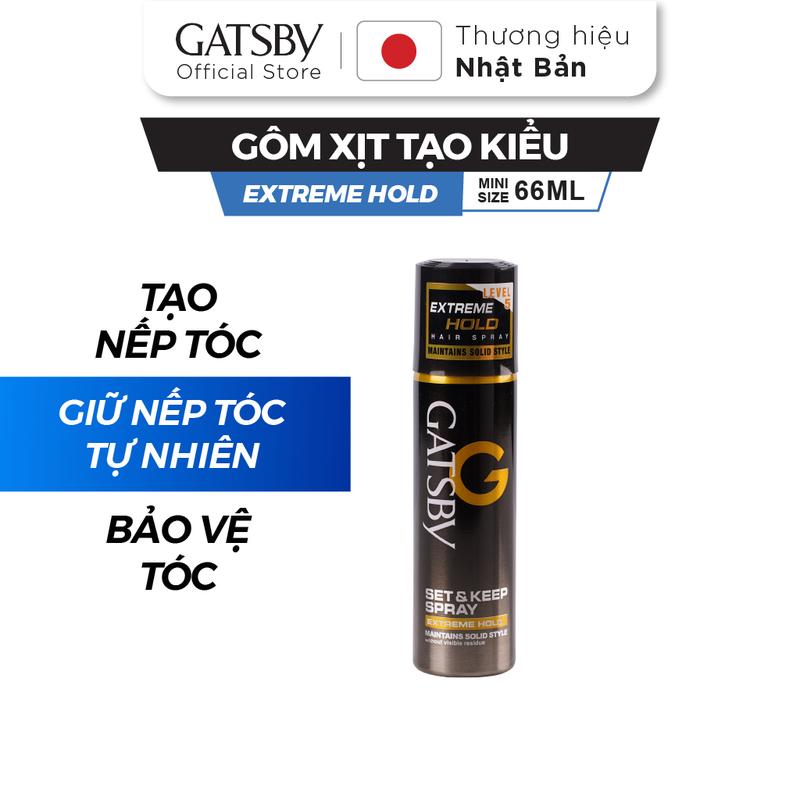 Gôm xịt tạo kiểu tóc GATSBY SET & KEEP SPRAY EXTREME HOLD 66ml