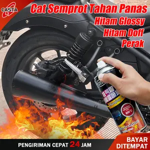 CASTA Cat Semprot Suhu Tinggi 800℃ Hitam Doff Hi Temp Black Anti Panas & Anti Karat Tidak Mudah Pudar Untuk Knalpot Mesin Kompor Mobil Motor