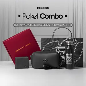 RUSELCO I Paket Combo Sakata Ultimate Handbag x Wallet Walter x Tumbler Terma Plus Paperbag Promo Bundling Tas Clutch Pria Waterproof Exclusive