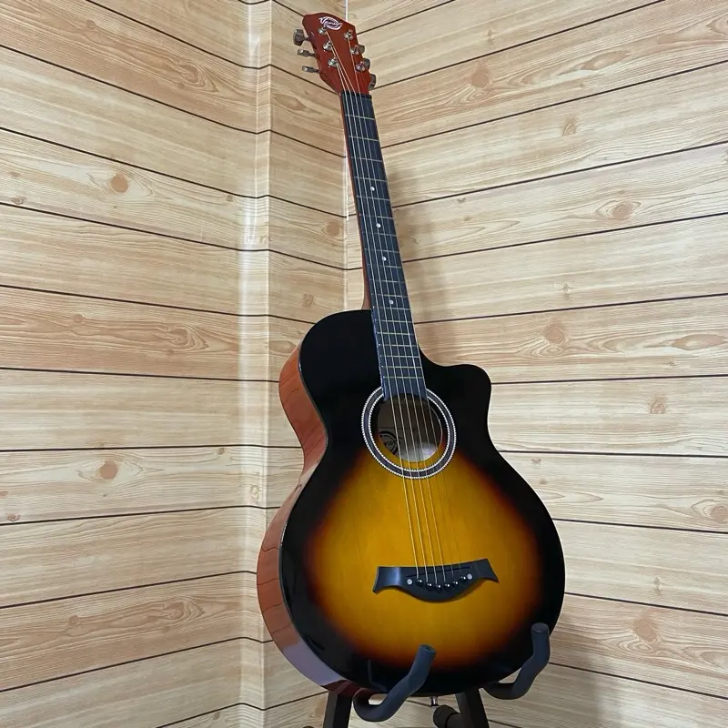 Venus Acoustic Guitar with Trusrod and Semi Solid Linden Wood - 38 Inches With Metal Tuning Pegs/2 Metal Pin Strap for Beginners and Professionals