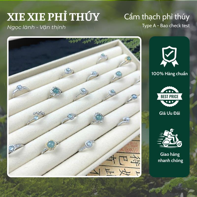Nhẫn Bạc S.925 Đính Ngọc Cẩm Thạch - Lựa Mẫu Trên Live