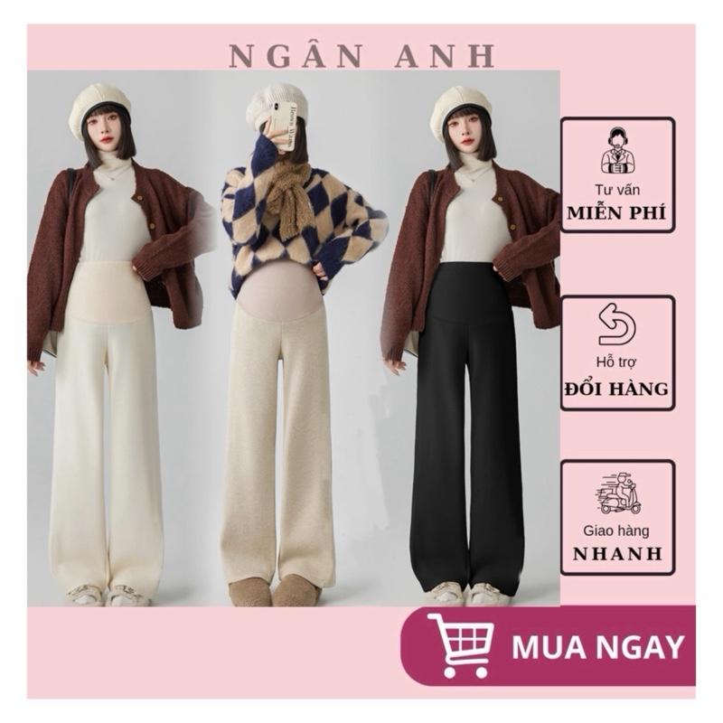 Ngân Anh Quần bầu Lót Lông dáng xuông chất Tăm Nhung Lót Lông mềm mại,ấp áp cho Mẹ Bầu