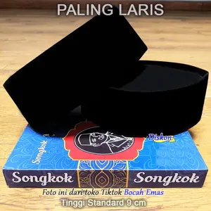 Peci Songkok Kopiah Hitam Polos Dewasa Anak Anak Beludru Halus Tebal Sholat Muslim