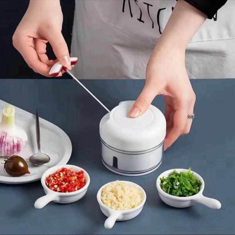 Máy xay tỏi ớt mini cầm tay đa năng - Dụng cụ xay tỏi ớt dây rút tiện lợi