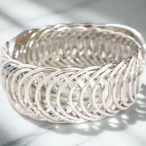 Gelang Permata Jepret Kilap Silver Aksesoris Perhiasan Fashion Wanita