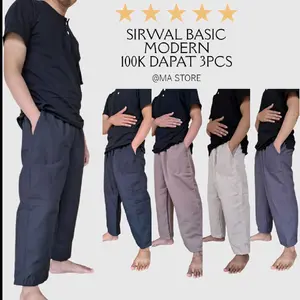 (100 dapat 3 pcs) Celana Sirwal Modern best seller Celana pangsi Celana cargo Celana sontog Celana sholat pria dewasa
