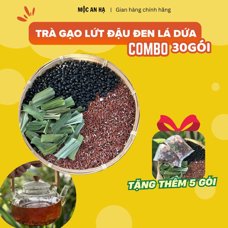 TRÀ LỢI SỮA Trà gạo lứt huyết rồng + đậu đen rang tay trà rang mộc thanh lọc lợi sữa HỘP 30 GÓI TẶNG 5 GÓI pha 2 lít nước Nước Trà Tea Chè Tết Chua