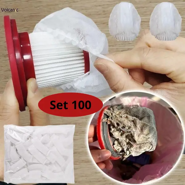 Set 50-100-200 túi lưới lọc bụi cho máy hút bụi cầm tay, túi bọc lõi lọc máy hút bụi