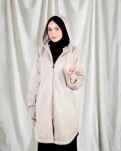 Hijacket Elektra Jaket Hijaber Brown | Jaket Wanita Panjang Outerwear Musim Dingin Muslimah Cewek Aesthetic Basic Beli Lokal Ori Premium Cotton Fleece Tebal Nyaman Hangat