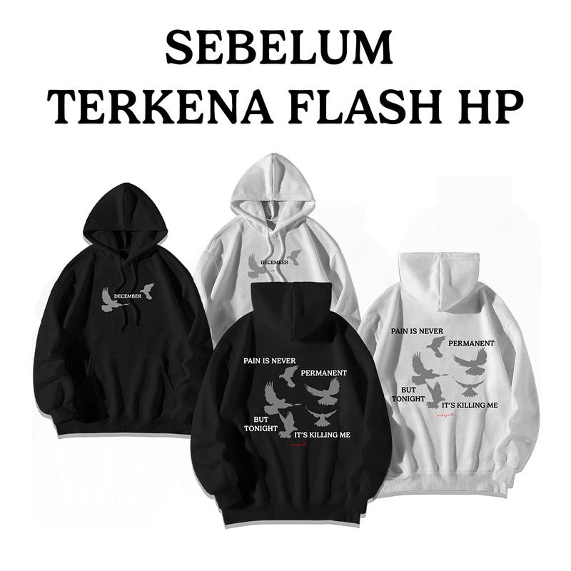 [Reflective Version] Hoodie Pain I Never Permanent Cotton Fleece unisex 3