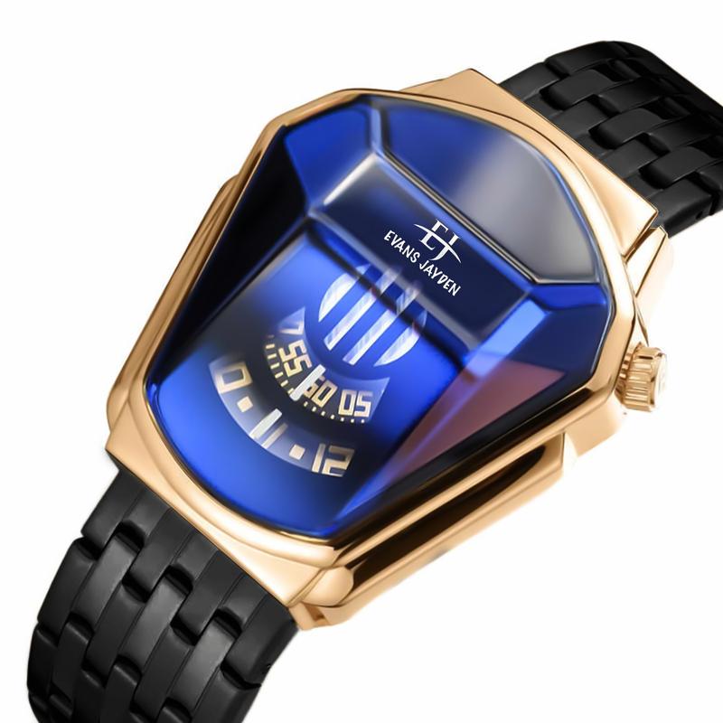 DISKON  Evans Jayden Jam Tangan Pria 9953-1 Rantai Stainless Steel Analog Sapphire Glass Water Resistant 5ATM Watches Kaca 1