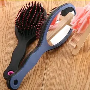 Sisir Rambut Multifungsi 2 in 1 dgn Design Gagang + Kaca Rias Penataan Rambut Nyaman Mudah Digunakan