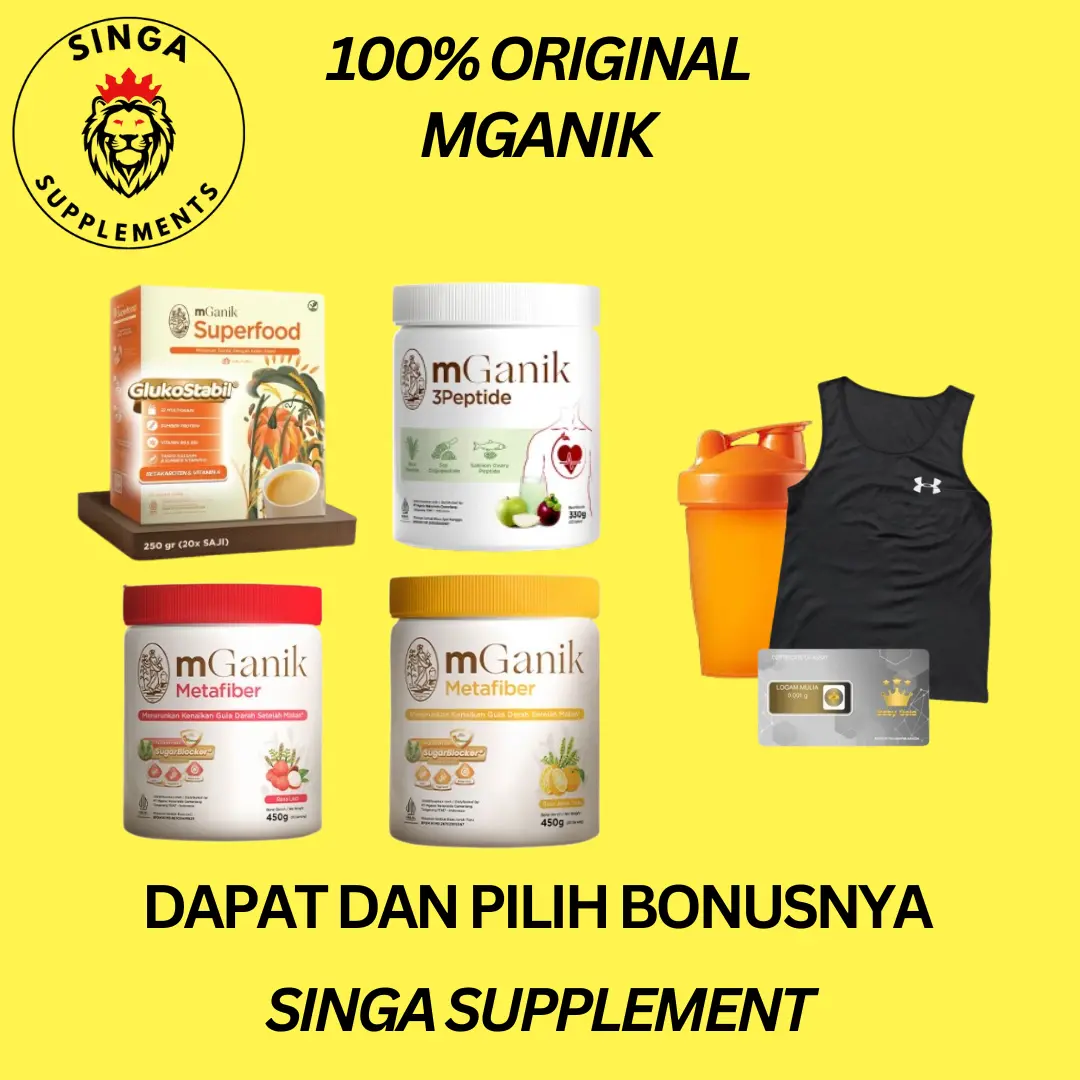JUAL PER VARIAN / BACA DESKRIPSI Mganik Metafiber / Superfood Multigrain 500gram / mGanik 3peptide Suplemen Kesehatan TInggi Serat Untuk Diabetes (30 Servings) Meta fiber Rasa Leci dan Jeruk Yuzu mGanik Suplemen Diabetes
