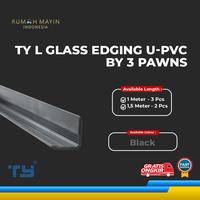 Gambar TY L Glass Edging U-PVC by 3 Pawns Black - Pipa Aquarium - 1 Meter 3pcs dari Rumah Mayin Kota Administrasi Jakarta Barat 1 Tokopedia