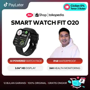 [Exclusive ferdinandnandd] itel Smart Watch ISW-O20 AI Watch Face | Pemantau Kesehatan 24 Jam | Panggilan BT | Layar HD 2.04" | Tahan Air IP68