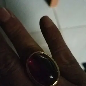 Cincin Titanium Merah Siaam 18x25 - Model Delima - Rings Akik