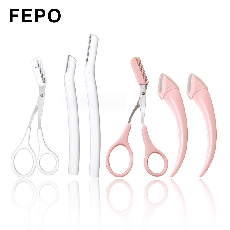 FEPO Set 3 Kéo Cắt Tỉa Lông Mày Kèm Lược Chải Bằng Thép Không Gỉ Tỉa lông mày