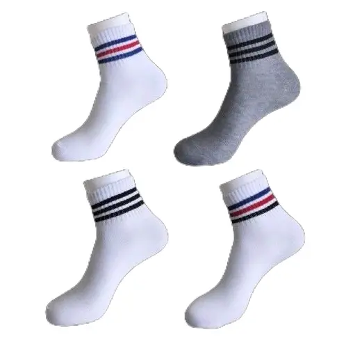 Paket 6 Pasang Kaos Kaki Lembut Nyaman Panjang 3/4 Diatas Semata Kaki Skate Oldschool Motif Stripe Dewasa Lembut 4