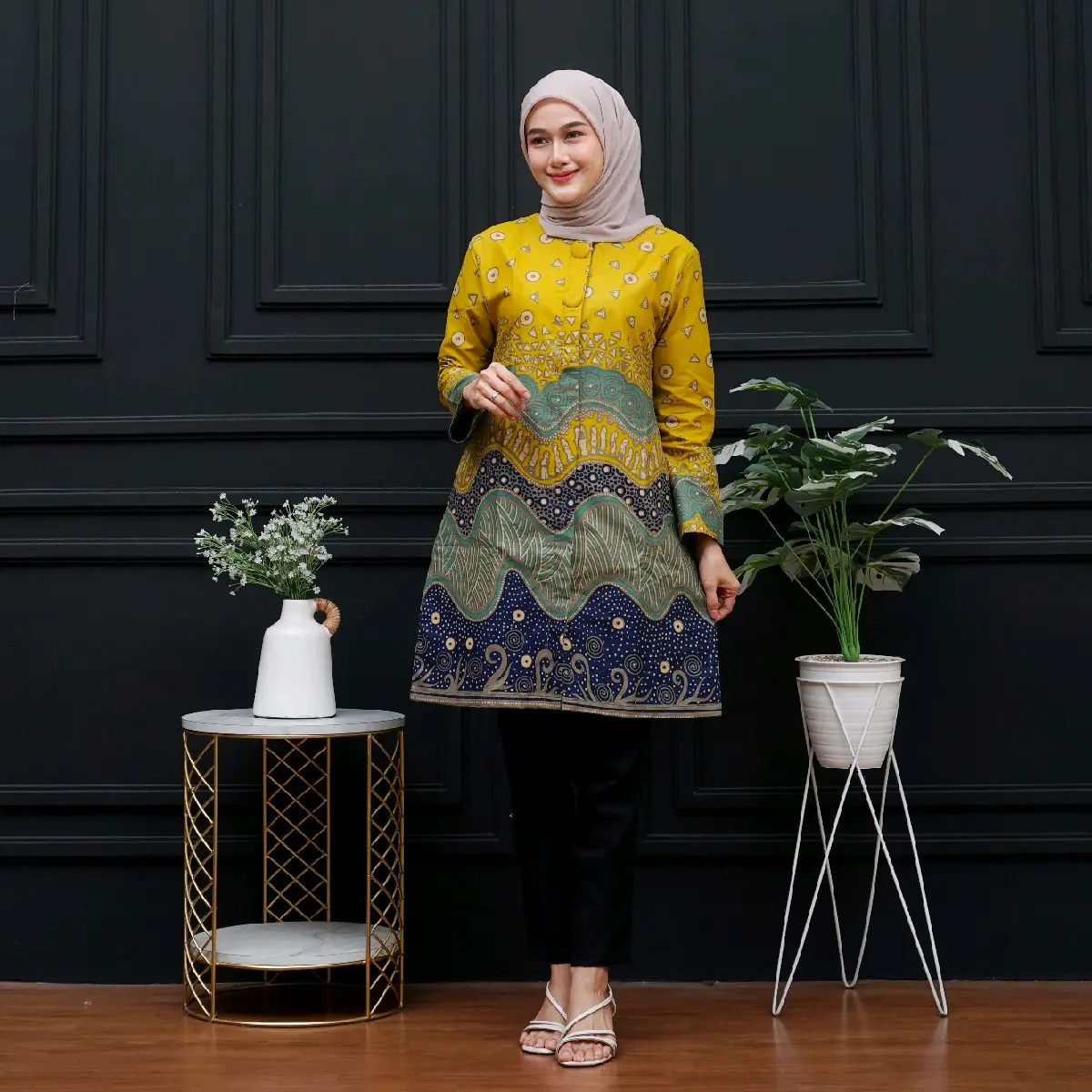 Tunik Atasan batik premium Full Trikot Batik Alusan S M L XL XXL XXXL FULL KATUN Kerja Wanita Muslim Motif