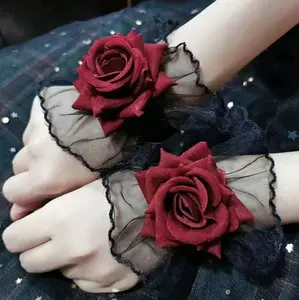 Red Rose Lace Hand Accesorry Gothic Halloween Costume