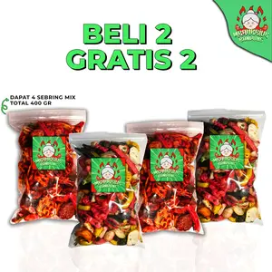 MBAHKRIUK - SEBRING Beli 2 Dapat 4 SEBRING MIX 400 Gram Kripik Sebring Pedas Gurih Daun Jeruk Bumbu Melimpah