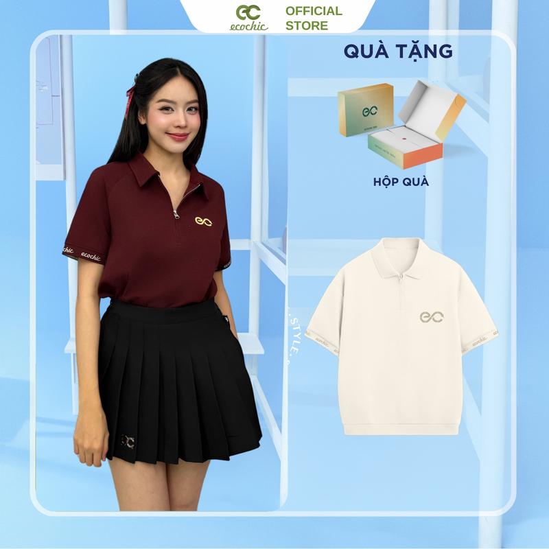 Áo Polo Logo Viền Tay ECOCHIC Cao Cấp Chất Liệu Thoáng Mát Form Chuẩn Chính Hãng B164 8