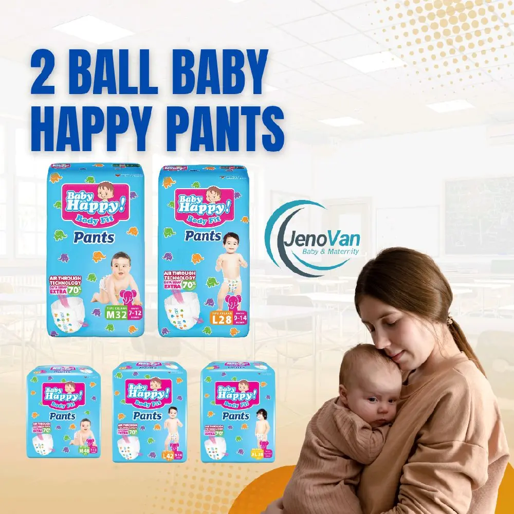 2 Ball Baby happy Pants All size Popok Bayi Diapers Kering