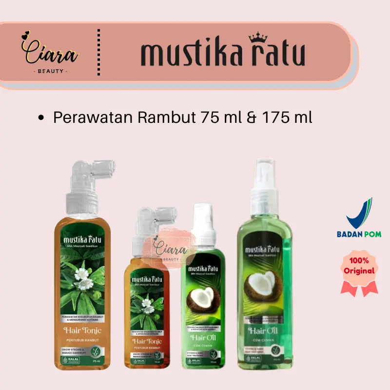 Mustika Ratu Ramuan Penyubur Rambut Hair Tonic / Minyak Cem Ceman 75 ml & 175 ml
