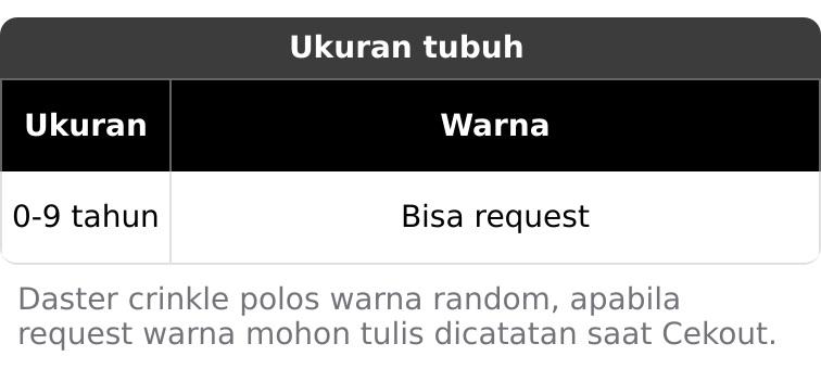 *PROMO* daster crinkle anak polos | dress crinkle polos