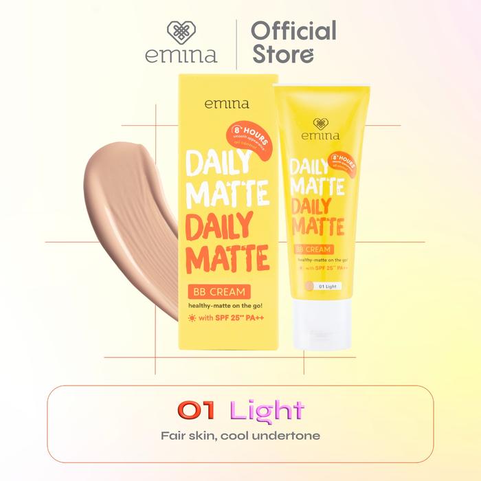 Gambar Emina Daily Matte BB Cream 16 g - Melembabkan, Matte Finish, Oil Control - 01 Light dari eminacosmetics Kab. Bekasi 4 Tokopedia