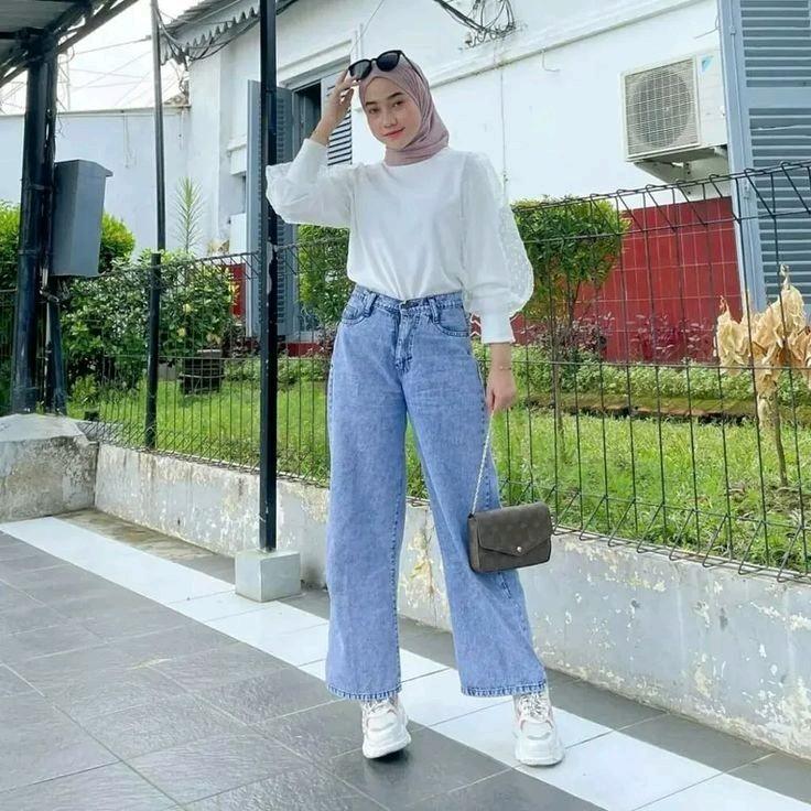Kulot Jeans Highwaist Loose Panjang Celana Bawahan wanita size 27-42 3