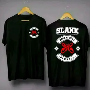 KAOS DISTRO SLANK ROCX N' ROLL PLURAL L-TSHITRT KEREN LAGI TREND-BAHAN KATUN