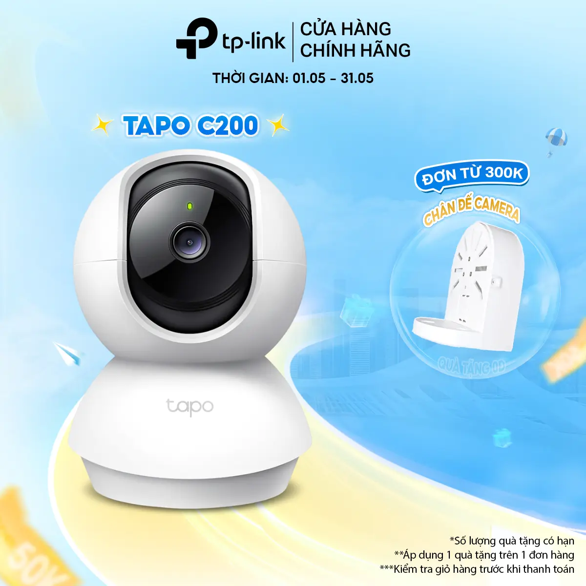 Camera Wifi TP-Link Tapo C200/ TC71/ C211/ C220/ C202/ C212/ C222 Full HD 2MP/3MP/2K QHD Quay Quét 360 độ Giám Sát