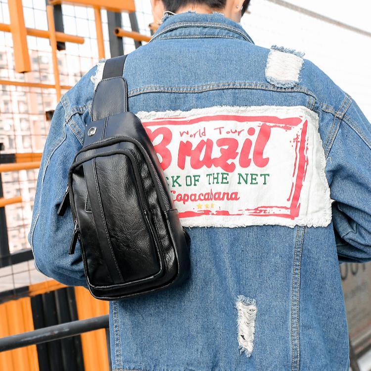 Leather Concept RAMPAGE HITAM Waist Bag Pria Tas Bahu Cowok Tas Pria Tas Selempang Pria RAMPAGE HITAM kulit pinggang waistbag cowok 6