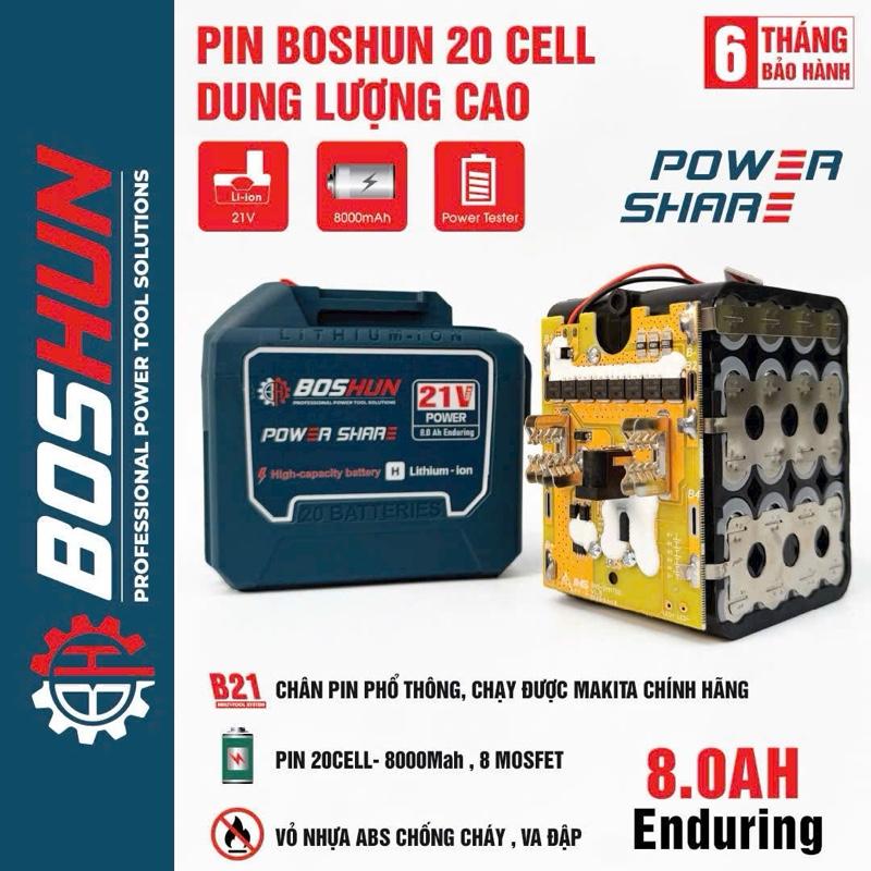 PIN BOSHUN MẠCH 8 MOSFET BS - VỎ ABS - Dùng Cho Máy Khoan Máy Mài Máy Siết Bulong Máy Rửa Xe...