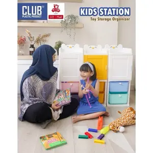Kids Station Tempat Penyimpanan Mainan Anak Lemari Buku Anak Rak Susun Anak Serbaguna Rak Lucu Kokoh Anti Rayap