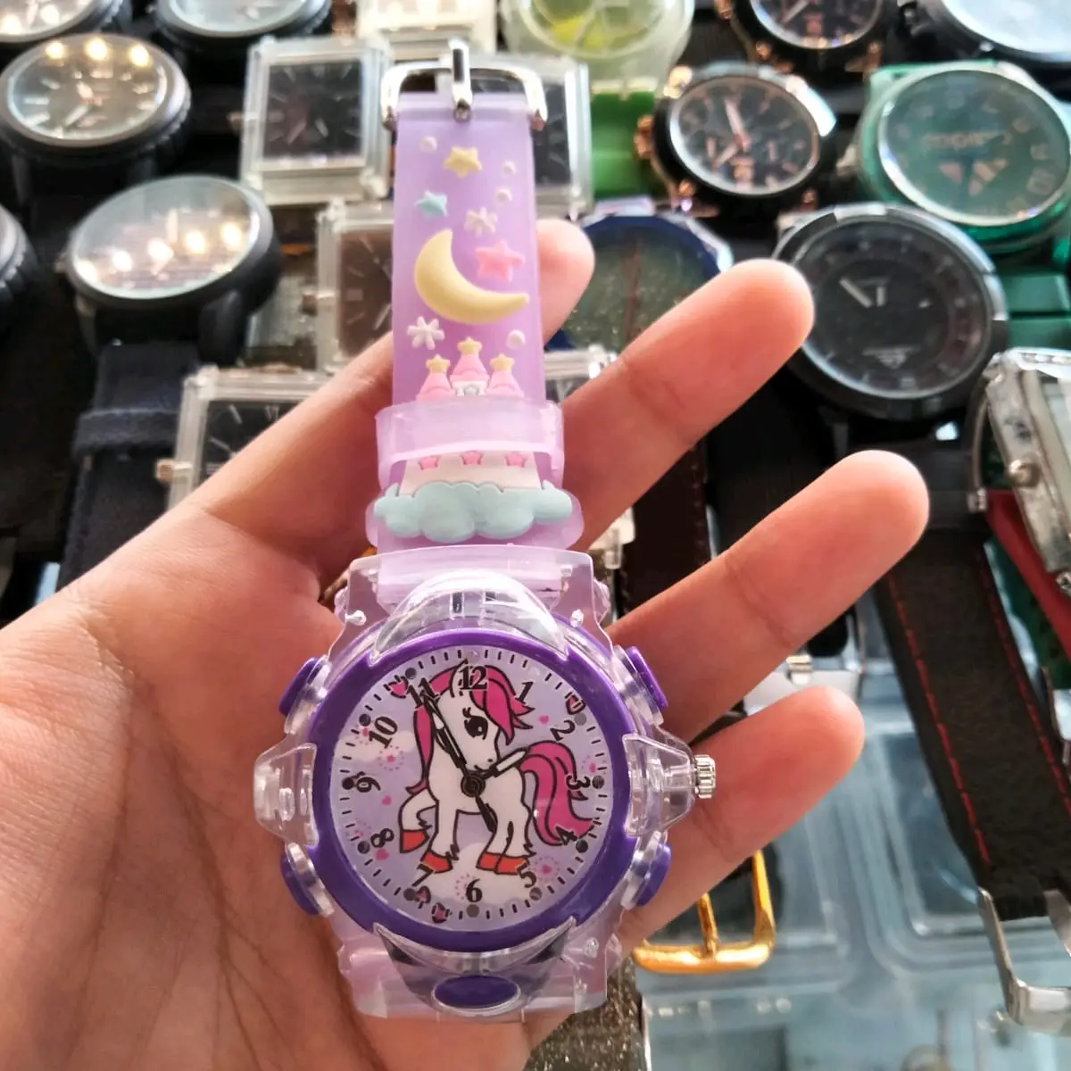 jam tangan digital LED anak bisa bunyi bahan karet