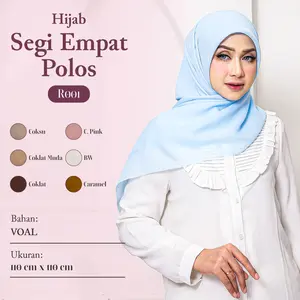 HIJAB SEGI EMPAT POLOS BAHAN PARIS PREMIUM ADEM DAN LEMBUT UKURAN 110x110 CM - R001