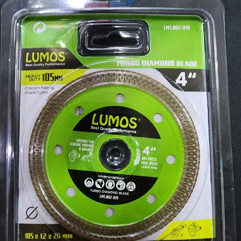Lumos turbo mata pisau potong granit keramik beton marmer 4" 105 x 1,2 x 20 mm heavy duty 0