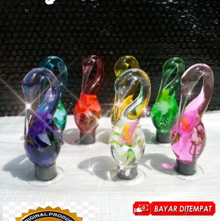 Hiasan Pajangan Souvenir Prakarya Kaca Bentuk Ornamen Bangau