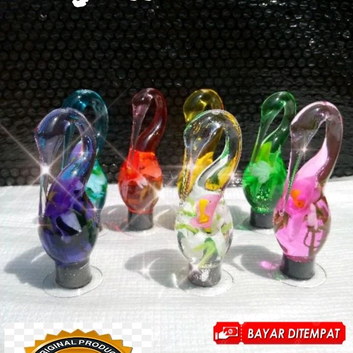 Hiasan Pajangan Souvenir Prakarya Kaca Bentuk Ornamen Bangau 1