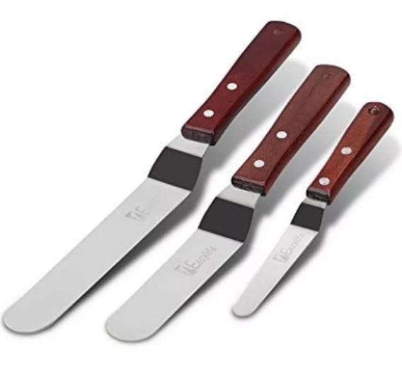 Gambar Bakest wooden handle curve knife cake Spatula Bengkok kue cake import - spatula curve 6" dari Kochindo Kota Tangerang Selatan Tokopedia