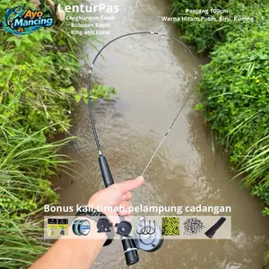 RIMBARA Joran wader super lentur satu set 100cm microfishing
