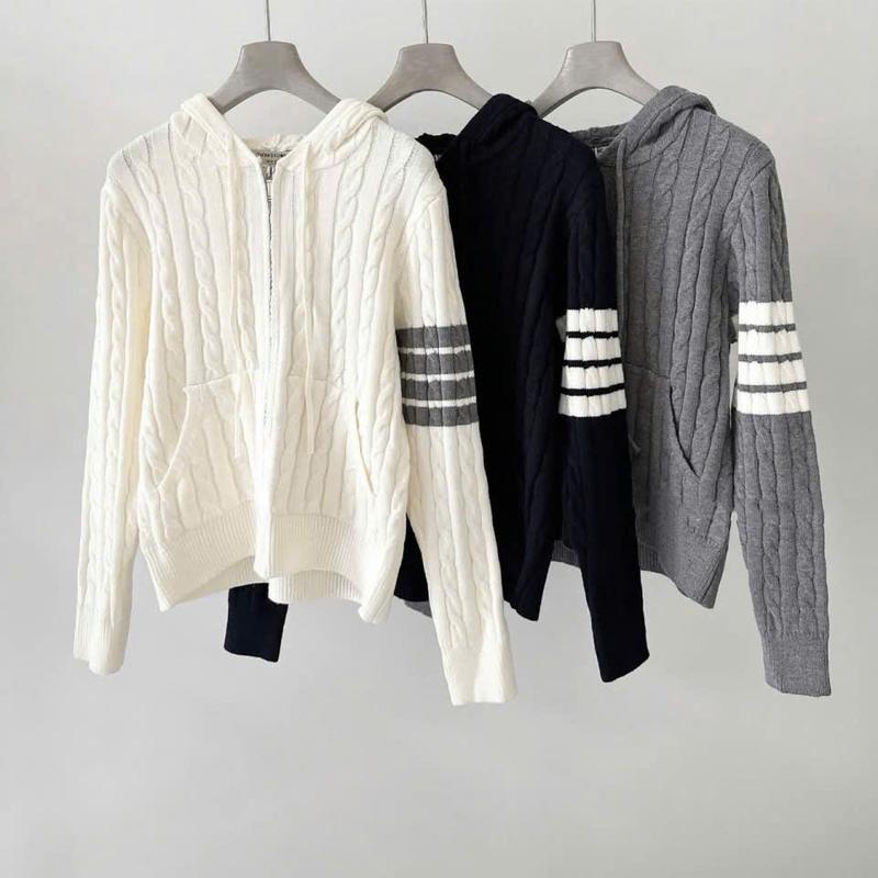 TIENSTYLE - Áo cardigan nón khoá kéo dáng vừa và dài phong cách Hàn Quốc chất len siêu mềm cho nữ - Women có nón 