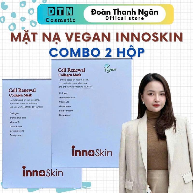 Combo 2 hộp lớn - tổng 20 miếng Mặt nạ Vegan Collagen Mask Innoskin Hàn Quốc